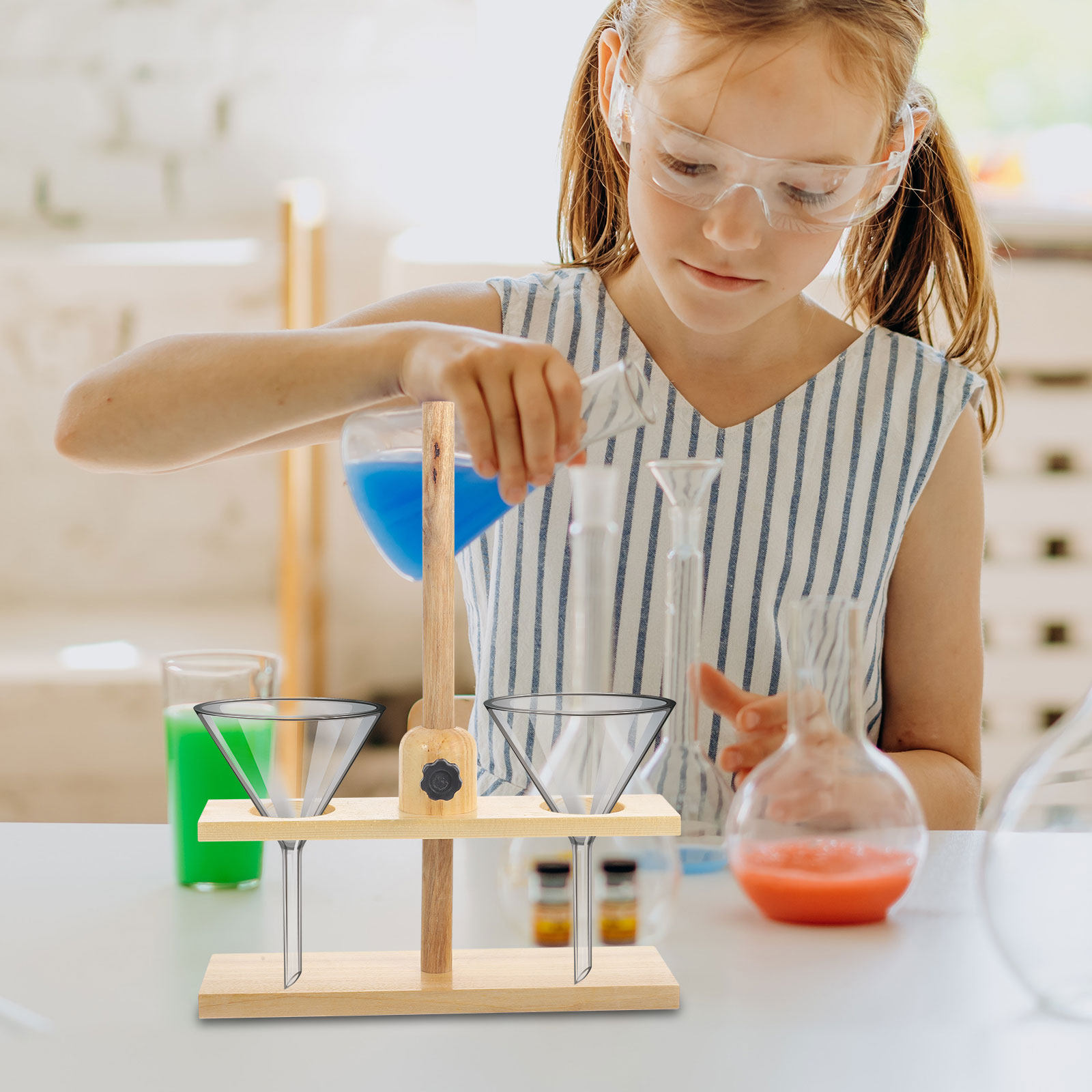 Science Experiment - 1 Adet Çift Delikli Huni Standı