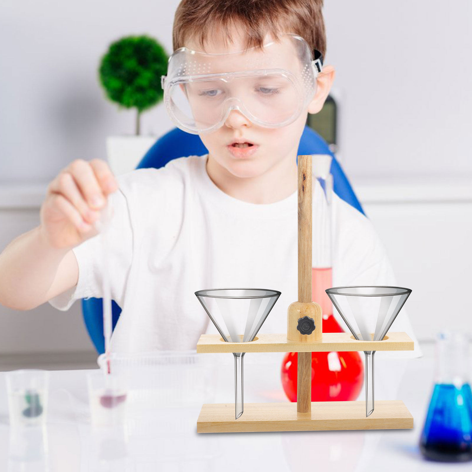 1 Adet Çift Delikli Huni Stand - Science Experiment incelemesi ve fiyatı